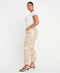 Good American Women's Vintage-Inspired Straight Tiger Print Jeans