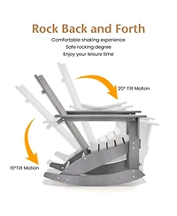 Gymax Set of 2 Adirondack Rocking Chair All Weather Hdpe Rocker Patio