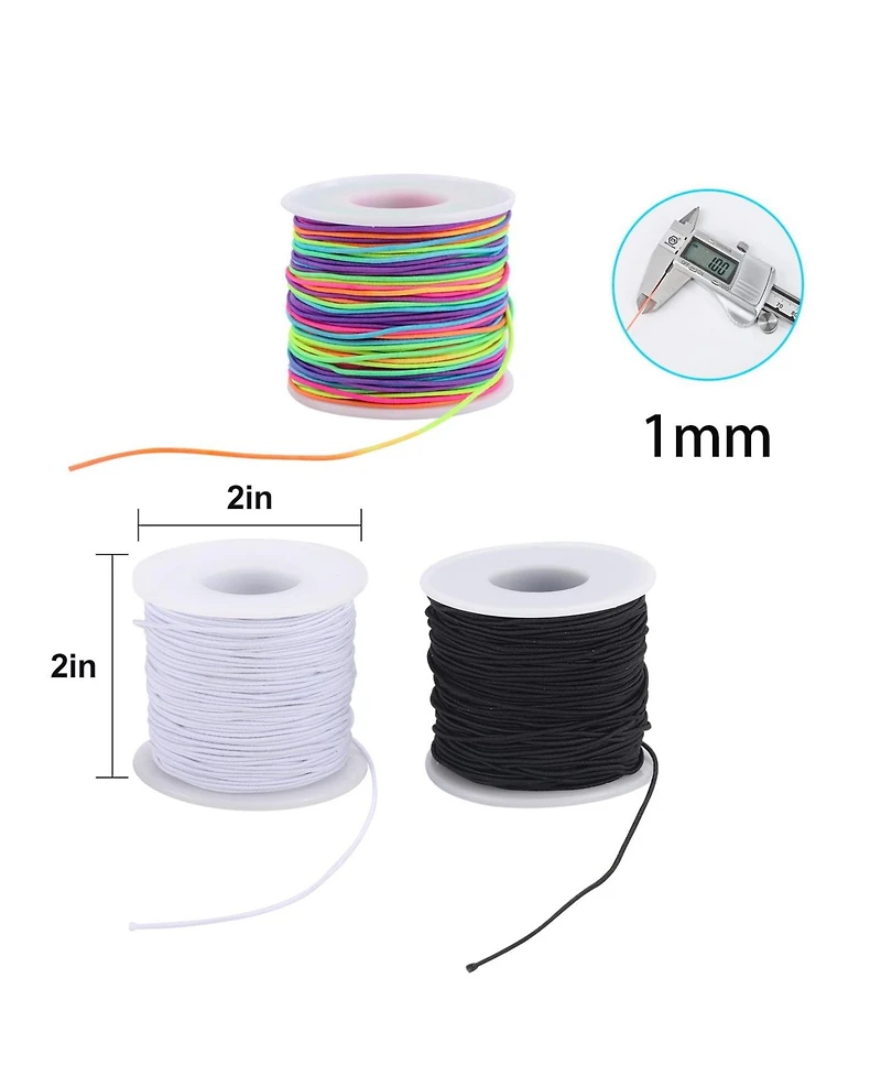 Gnuadz 495 Feet Stretchy String Elastic Cord for Bracelets Necklaces Beading Crafts 3 Rolls