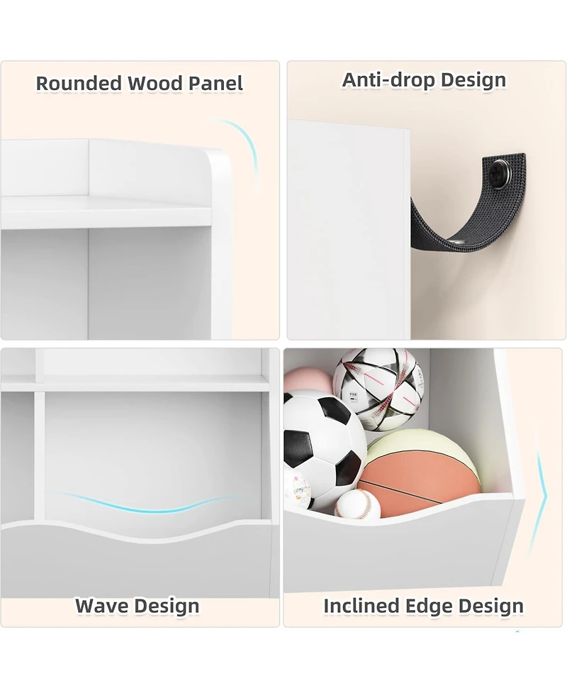 gaomon Set of 2 Toy Storage Cabinets, 3-Tier Kids Bookshelf with Multi Shelf Cubby for Bedroom, Playroom, Kindergarten