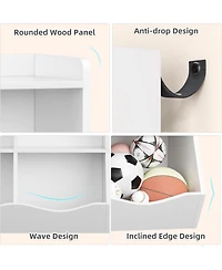 gaomon Set of 2 Toy Storage Cabinets, 3-Tier Kids Bookshelf with Multi Shelf Cubby for Bedroom, Playroom, Kindergarten