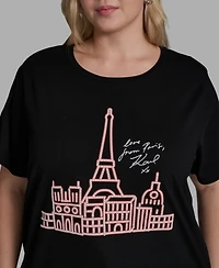 Karl Lagerfeld Paris Plus Crewneck Graphic T-Shirt