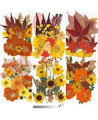Gnuadz 100+ Real Dried Pressed Flowers Leaves Florals Tweezer Candle Scrapbooking Thanksgiving Gift