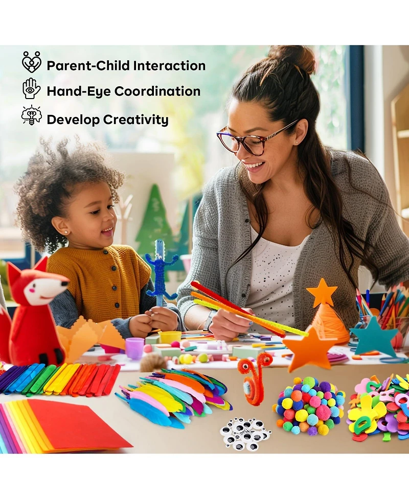 Gnuadz Kids St Patricks Day Craft Kit Glitter Glue Pipe Cleaners Pom Poms Diy School Toys Birthday Gifts Jar Set