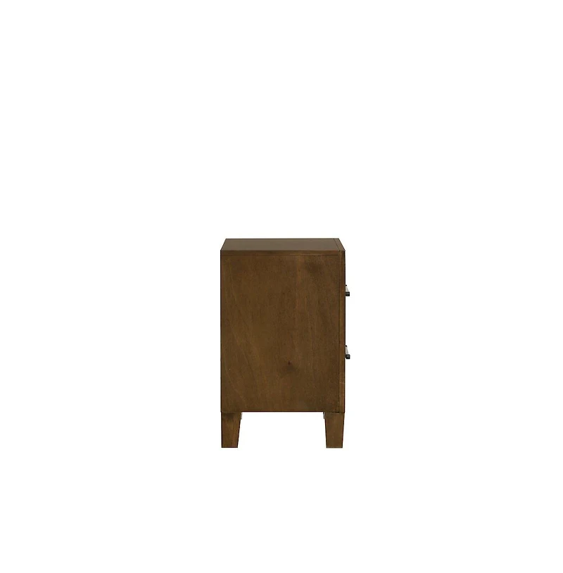 New Classic Furniture Ballard Wood 2-Drawer Nightstand in Walnut