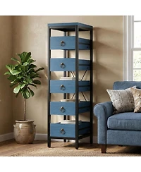 gaomon 5-Tier Kitchen Fruit Vegetable Storage Rack, Narrow Snack Stand with Pull-Out Baskets, Utility Organizer