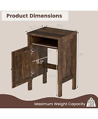 Sugift Robot Vacuum Storage Cabinet with Door and Open Shelf
