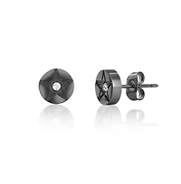 Metallo Stainless Steel, Round Star Cz Studs