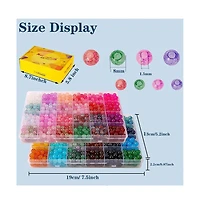 Gnuadz 1300pcs Glass Beads Bracelet Making Kit Crystal Round Starter Gifts 8mm 48 Colors
