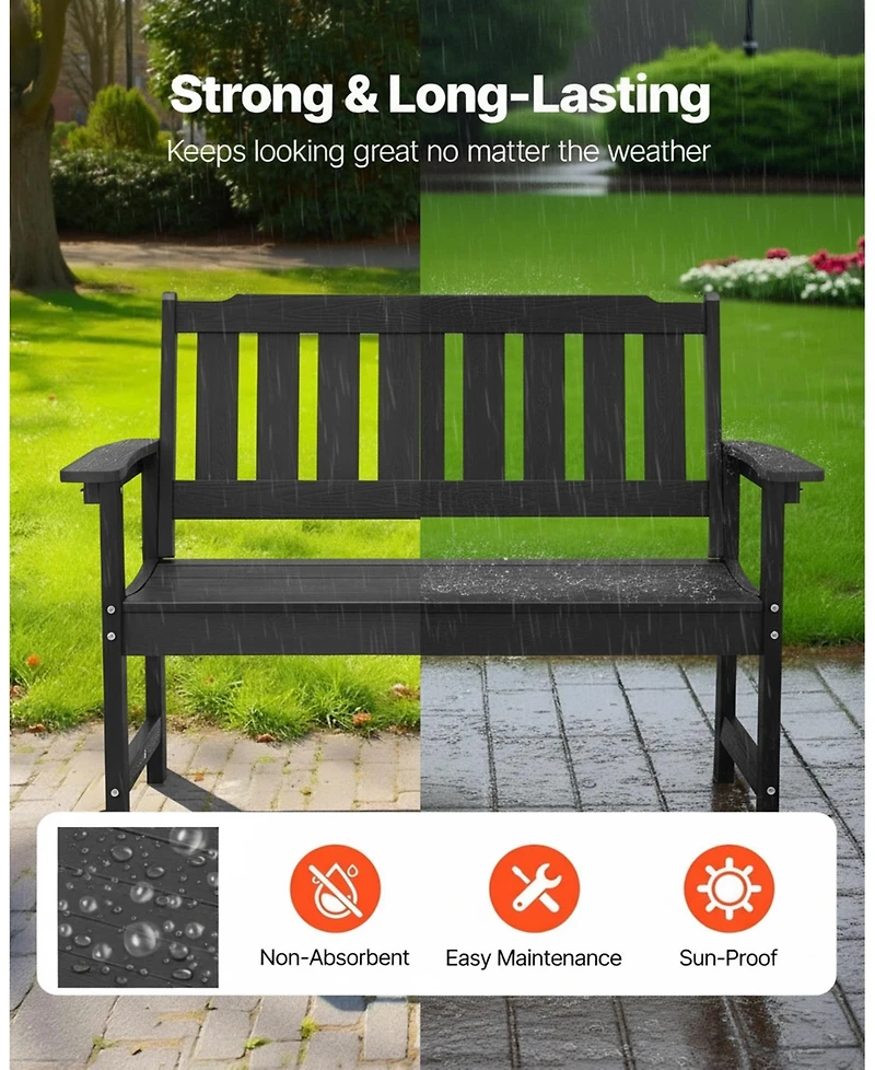 Gouun Patio Park Bench 36-Inch Weatherproof
