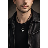 Metallo Stainless Steel, D-c Cross Triangle Necklace
