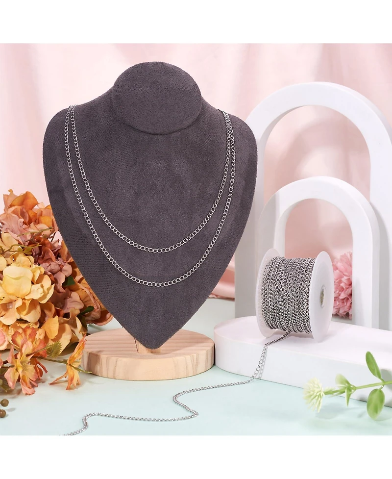 Gnuadz Pandahall Stainless Steel Curb Chains Soldered 4x3x0.6mm Color Plated