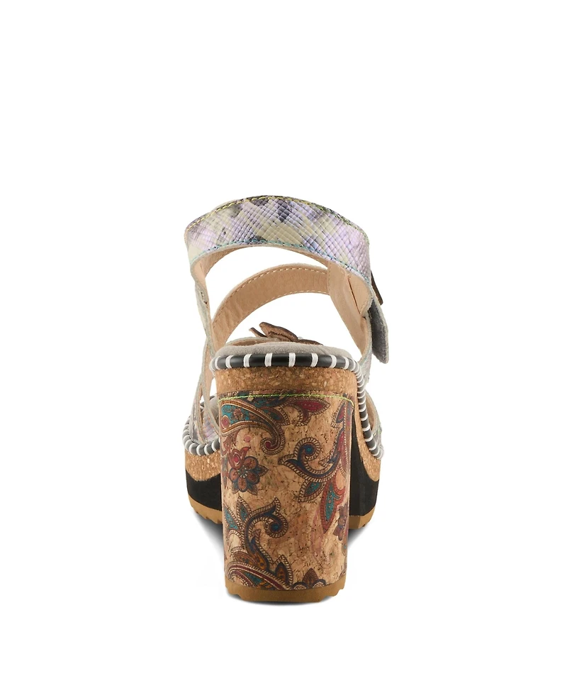 L`Artiste Women's Escapartist Artistic Sandal with Supportive Block Heel Comfort