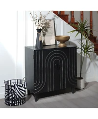 Flynama Modern Wood Storage Cabinet 30in Decorative Door Accent Sideboard For Bedroom Entryway