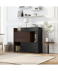 Flynama 32.5-58.8in Extendable Rotating Storage Cabinet Buffet Sideboard