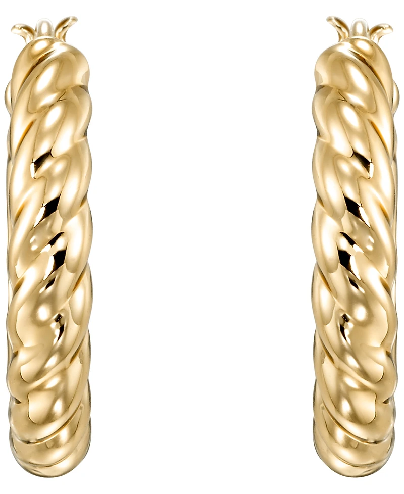 Italian Gold Twist Hoop Earrings in 10k Yellow Gold