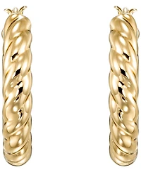 Italian Gold Twist Hoop Earrings in 10k Yellow Gold