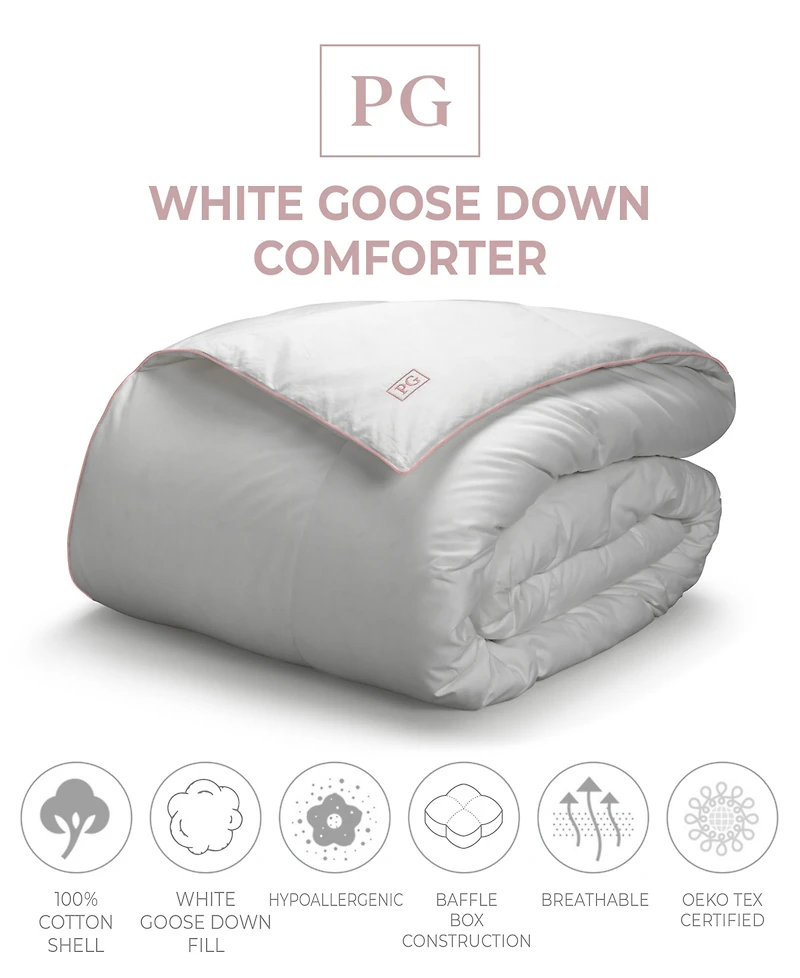 Pillow Gal 400 Thread Count Cotton Sateen 700 Fill Power Down Comforter, Full/Queen