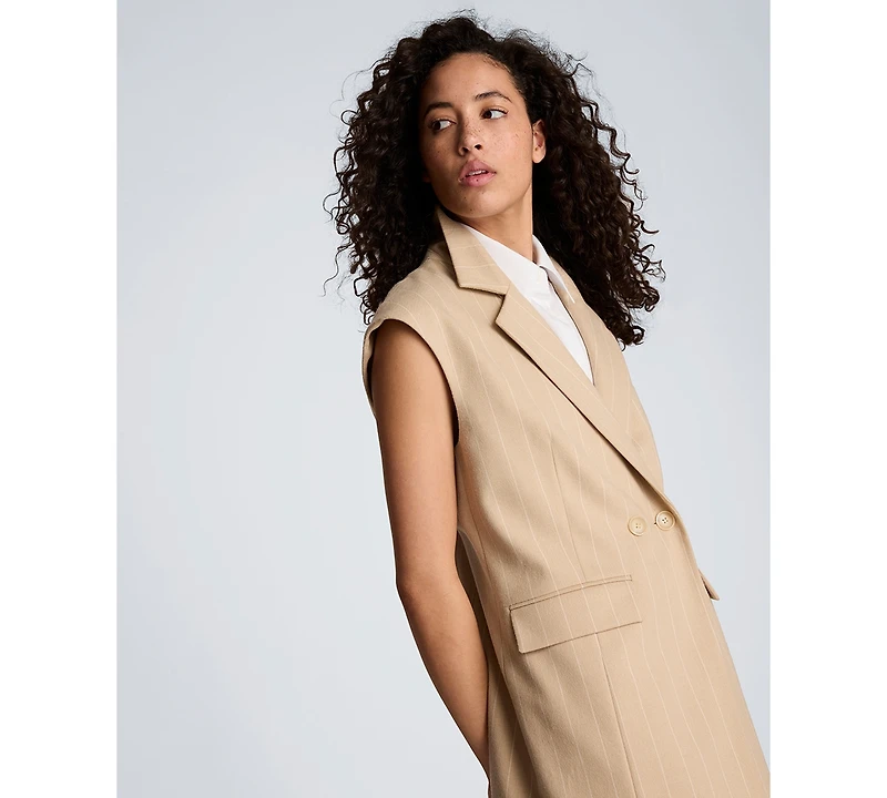 Kenneth Cole Women's Sleeveless Button Front Vest