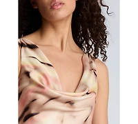 Kenneth Cole Women's Asymmetrical Hem Cowl Neck Dress