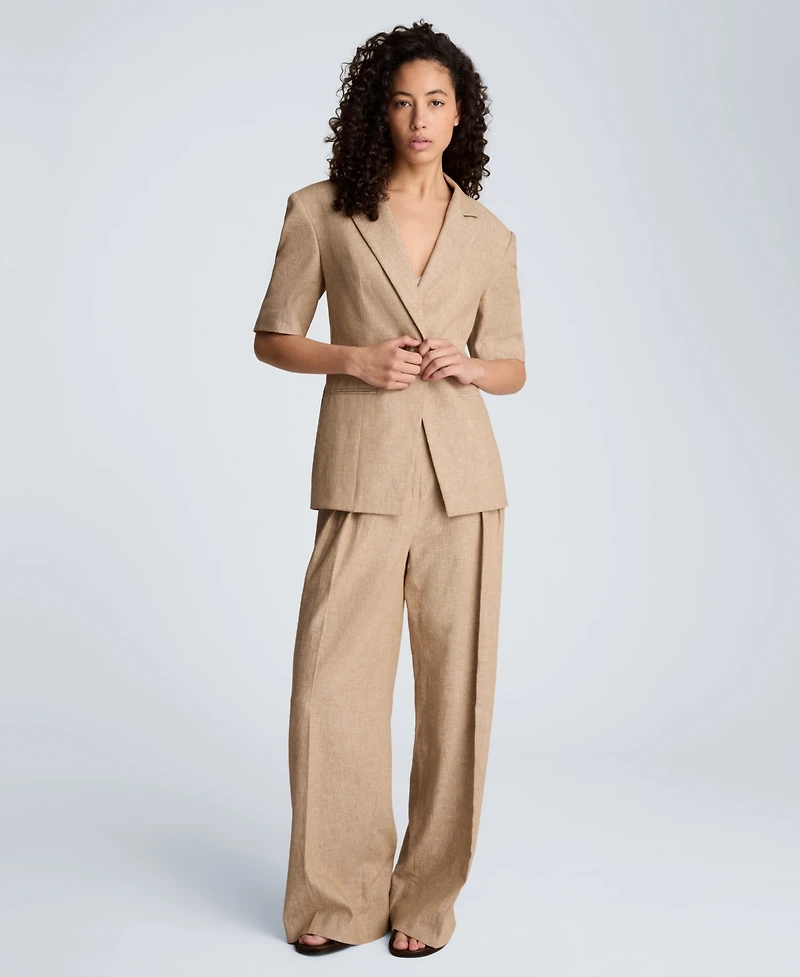 Kenneth Cole Women's Short-Sleeve Button Front Jacket