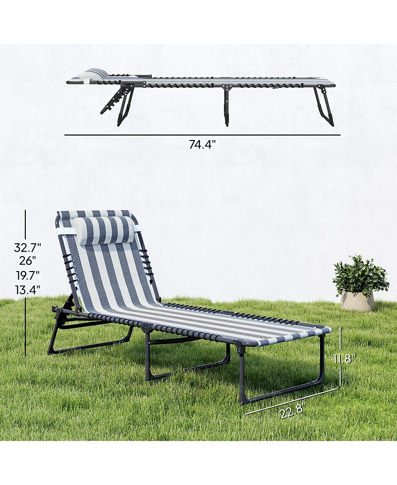 Outsunny Chaise Lounge Pool Chair, Folding, Reclining