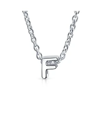 Bling Jewelry Tiny Block Letter Alphabet Initial A-z Dainty Pendant Necklace .925 Sterling Silver
