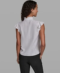 Karl Lagerfeld Paris Women's Sleeveless Mock Neck Top