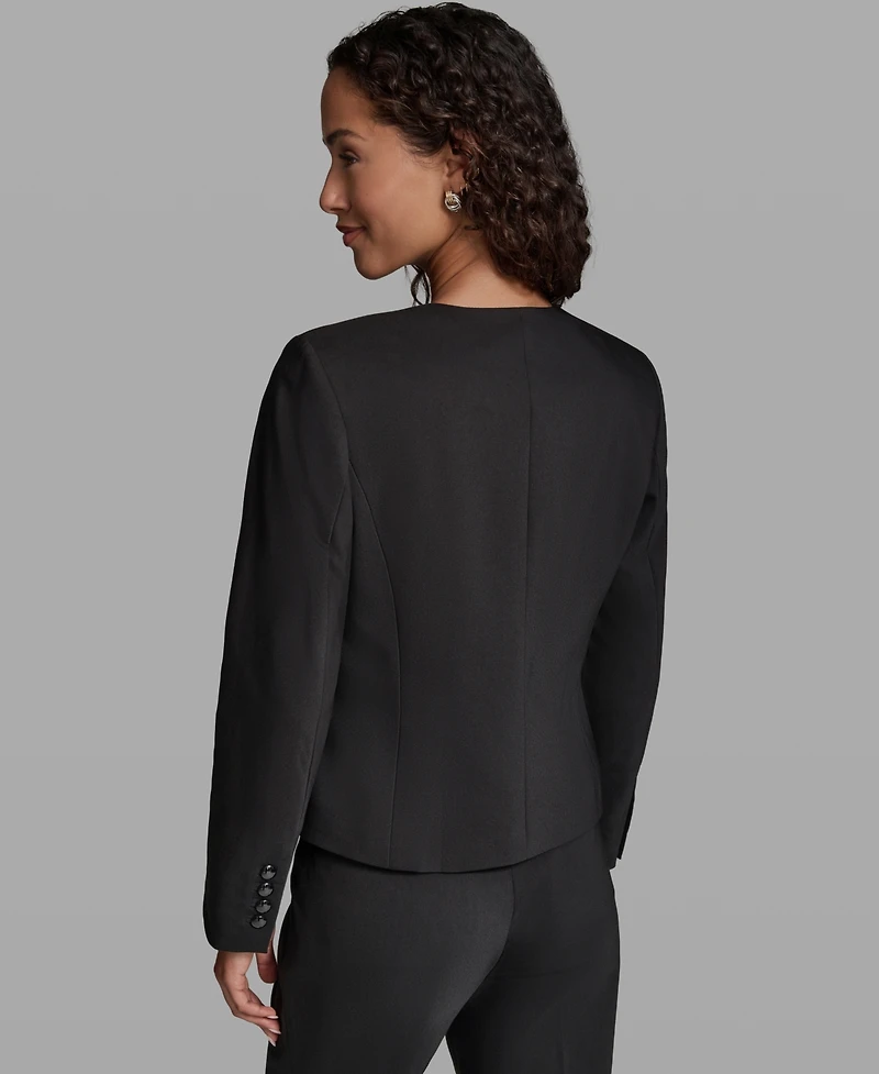 Karl Lagerfeld Paris Women's Round Neck Cropped Jacket