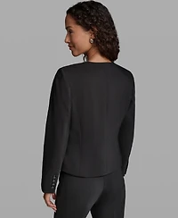 Karl Lagerfeld Paris Women's Round Neck Cropped Jacket
