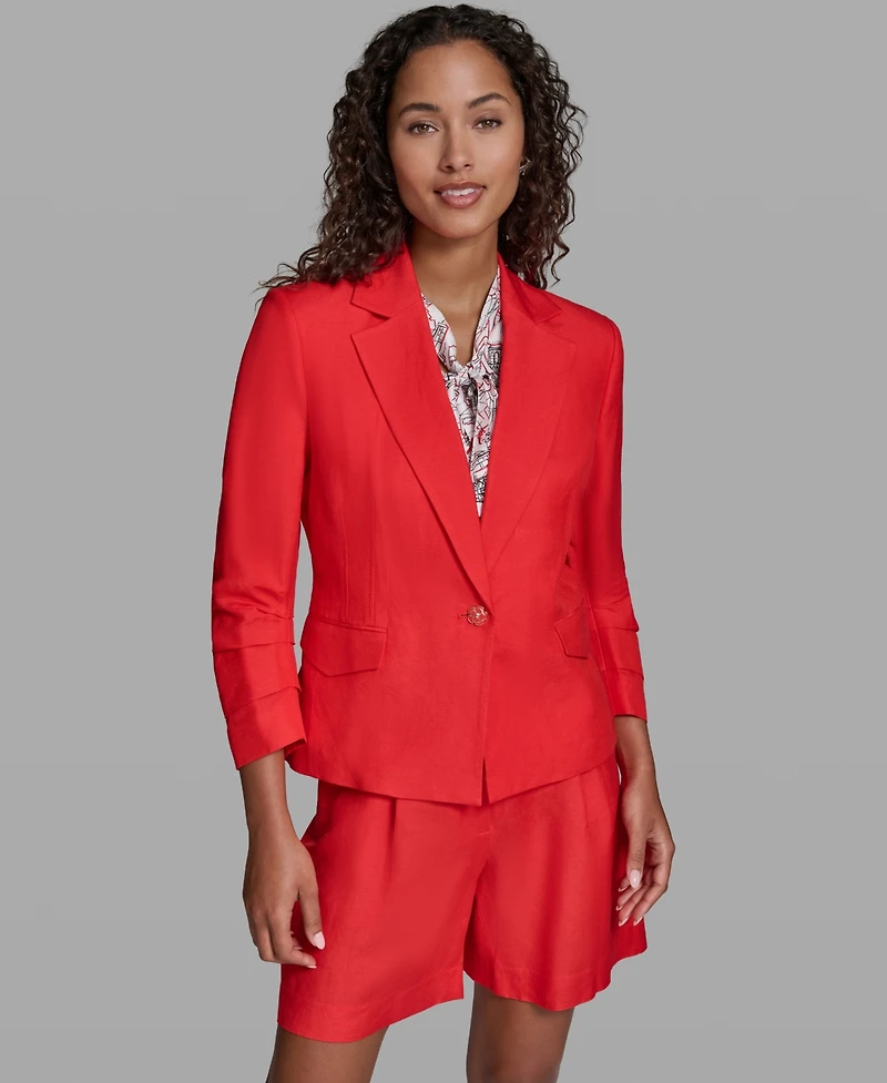 Karl Lagerfeld Paris Women's Cropped Single-Button Jacket