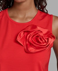 Karl Lagerfeld Paris Women's Crew Neck Sleeveless Top