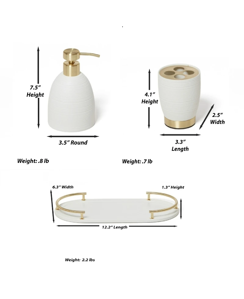 Roselli Trading Company Dubai 3-Pc. Bath Set