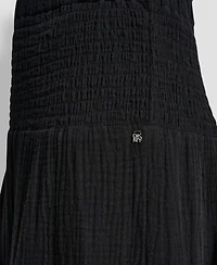 Dkny Jeans Women's Smocked-Waist Tiered Maxi Skirt