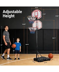 Zeny Portable Basketball Hoop Outdoor, Adjustable Basketball Goal 5.4-7Ft, Basket Ball Hoop for Kids, Youth, Driveway Backyard Hoop