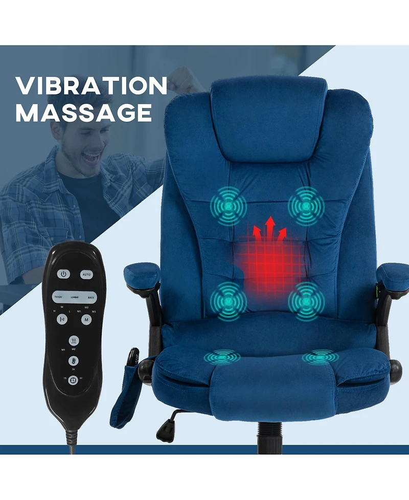 Vinsetto 6 Point Vibrating Massage Office Chair with Lumbar Heat