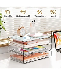 Gnuadz 4-Tier Paper Organizer Stackable Letter Tray