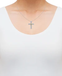 Diamond Cross Pendant Necklace (1/10 ct. t.w.) in Sterling Silver and 14k Gold-Plate