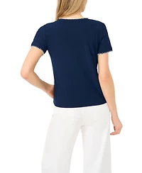 CeCe Women's Short-Sleeve Crewneck T-Shirt