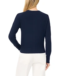 CeCe Women's Long-Sleeve Crewneck Rayon Cardigan
