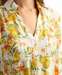 Bcx Women's Printed Collared Neck Shirt