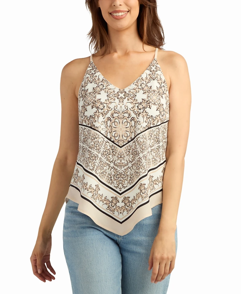 Bcx Women's Printed V-Neck Top