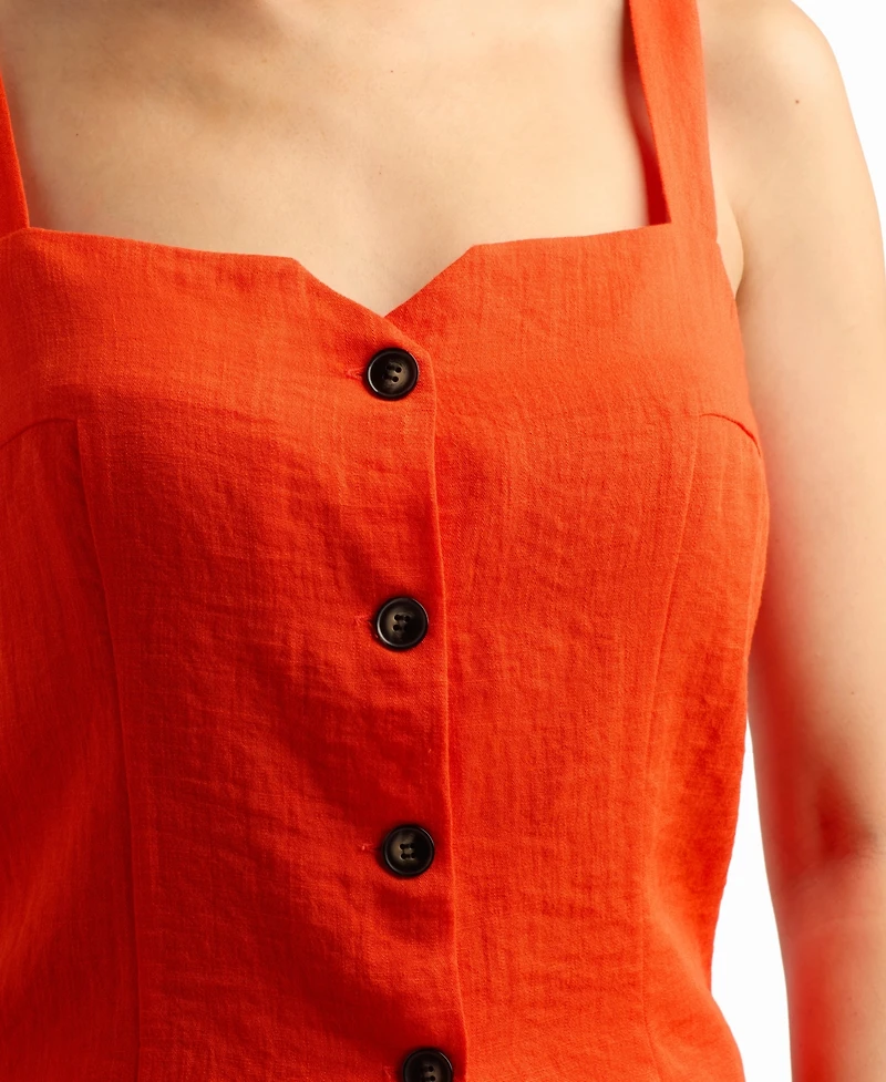 Bcx Women's Gauze Square Neck Top