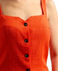 Bcx Women's Gauze Square Neck Top