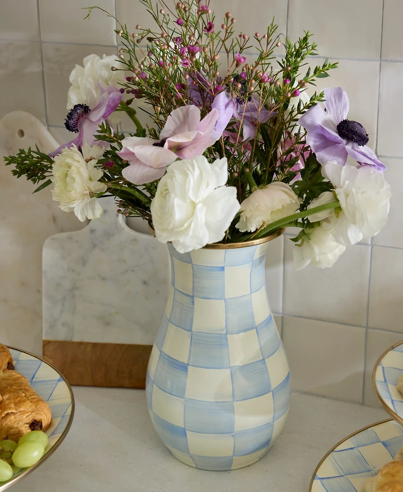 MacKenzie-Childs Sky Check Tall Vase