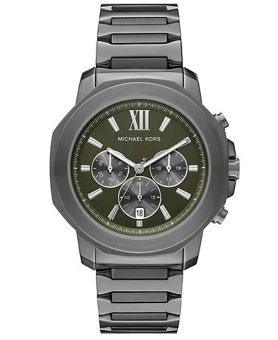 Michael Kors Men's Prescott Quartz Chronograph Gunmetal Stainless Steel Watch 44mm