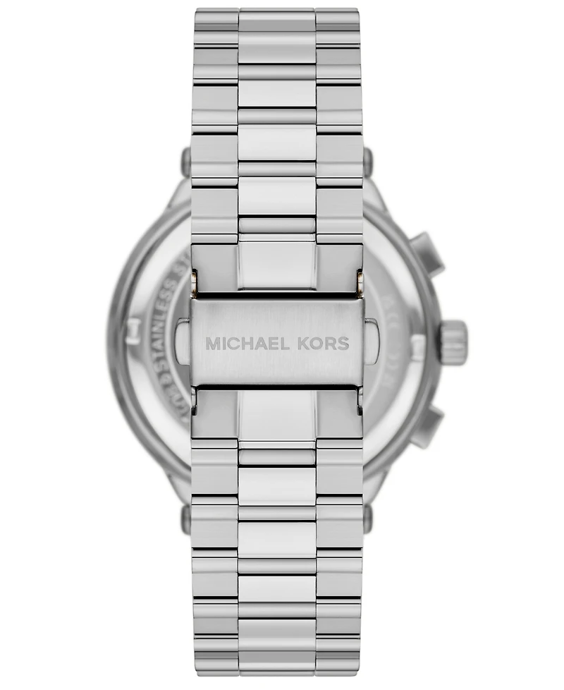 Michael Kors Men's Billie Quartz Chronograph Silver Stainless Steel Watch 44mm