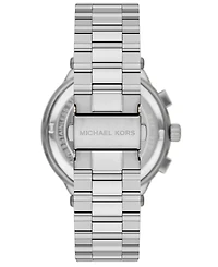 Michael Kors Men's Billie Quartz Chronograph Silver Stainless Steel Watch 44mm