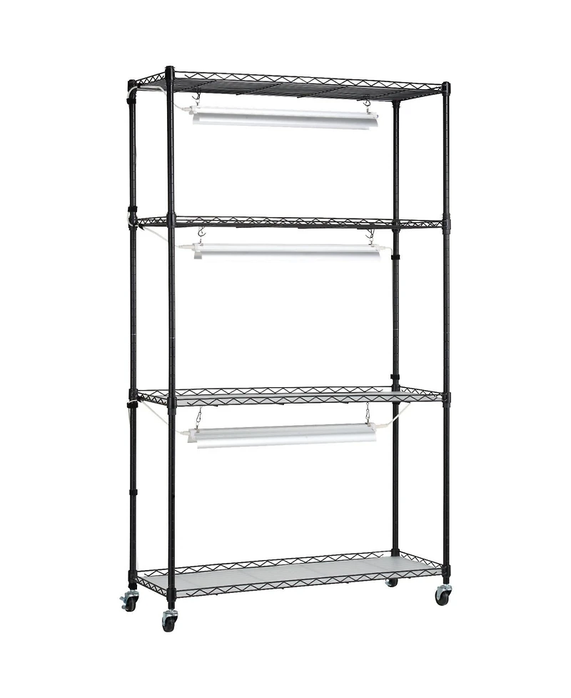 Sugift 4-Tier Plant Shelf with 90W Full Spectrum Grow Light