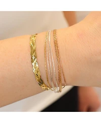 The Lovery Tricolor Seven Strand Bracelet 14K Gold-Plated Sterling Silver